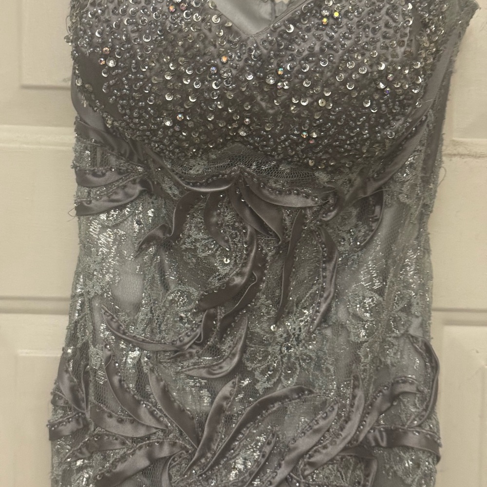 Elegant Gray Sequin Dress